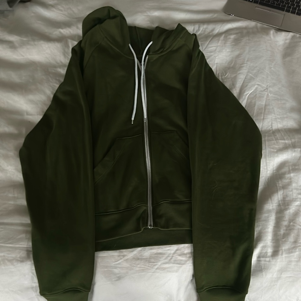 Urban Outfitters, zip up hoodie, dark green